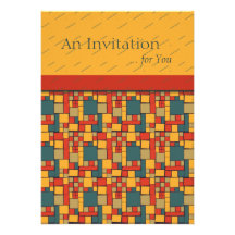 Modern Mania Colorblock Graphic Personalized Invitations