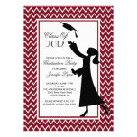 Modern Maroon Graduation Invitation Silhouette invitations