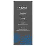Modern Menu Card // Posh Petals // Cerulean Personalized Announcement