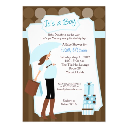 Modern Mom Baby Shower Invitation - Baby Boy! at Zazzle.ca