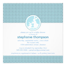 Modern Mom Bunny & Baby Baby Shower Invitation