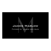 Modern Monogram Black Grey Daddy Calling Card Business Card