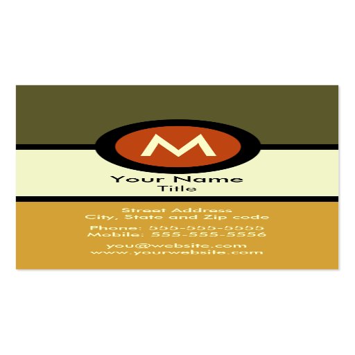Modern Monogram Business Card