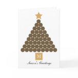 Modern Monogram Christmas Tree Card - Chocolate