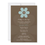 Modern Monogram Daisy Baby Shower Invitation