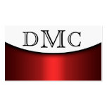 Modern Monogram Red & White Business Cards
