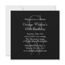 Modern Monogrammed Birthday Invitation  (black)