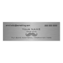 Modern Moustache Metallic print Business Cards