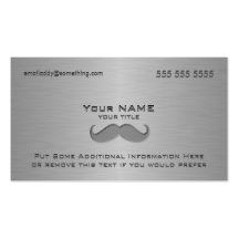 Modern Moustache Metallic print Business Cards