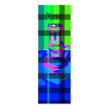 Modern multicolored vases in green blue plaid business cards