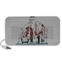 Modern Nativity Christmas Art Travelling Speakers