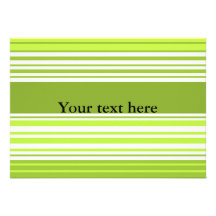 Modern neon green and moss stripes personalized invitation