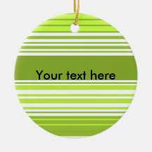 Modern neon green and moss stripes christmas ornaments