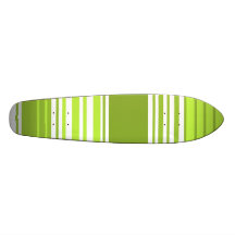 Modern neon green and moss stripes custom skateboard