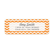 Modern Orange Chevron Address Labels