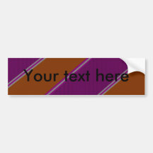 Modern orange purple diagonal stripes bumper sticker