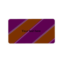 Modern orange purple diagonal stripes address label