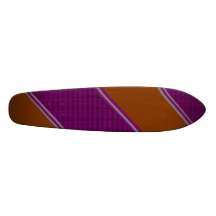 Modern orange purple diagonal stripes skateboards