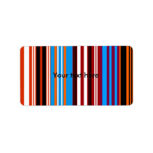 Modern orange red and blue stripes address labels