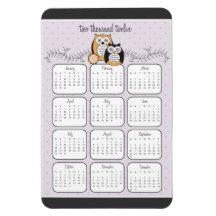 Modern Owls 2012 Calendar Magnet