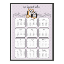 Modern Owls 2012 Calendar Postcard