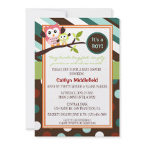 Modern Owls Baby Shower Invite