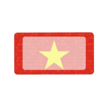 Modern Pattern Vietnamese Flag Personalized Address Label