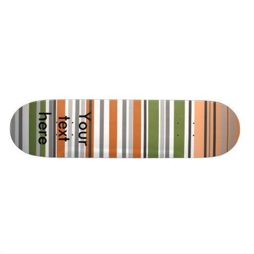 Modern peach and moss horizontal stripes skateboard decks