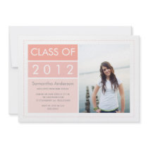 Modern Photo Graduation Invitation - Pink