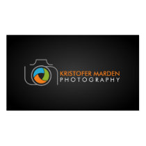 Modern Photography Camera and Colorful Shutter business cards
