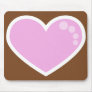 Modern Pink And Chocolate Heart Mouse Mat