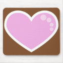 Modern Pink And Chocolate Heart mousepads