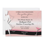 Modern Pink & Black Bachelorette Party Invitation