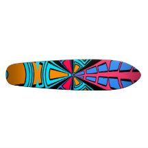 Modern pink blue semi-circle design custom skateboard