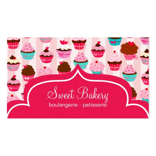 Modern Pink Cupcakes Bakery Business Card Templates at Zazzle.ca