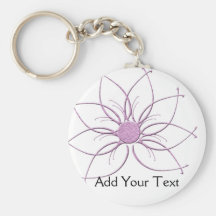 Modern Pink Daisy Keychain