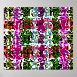 Modern pink purple green psychedelic swirls posters