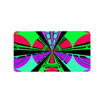 Modern pink purple green semi-circle design address label