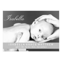 Modern Pink Stripes Name Birth Announcement