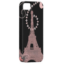 modern pink vintage paris eiffel tower iPhone5case iPhone 5 Cases