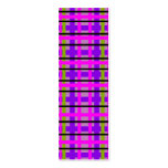 Modern pink violet and green plaid business cards