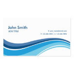 Modern Plain Simple Hi Tech Blue Waves Business Card Template