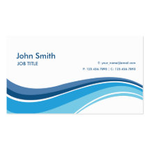 Modern Plain Simple Hi Tech Blue Waves Business Card Template