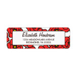 Modern Poppies Floral Print Return Address Labels