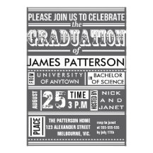 Modern poster graduation party custom announcement