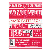 Modern poster graduation party personalized invite