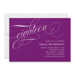 Modern Purple 18th Birthday Invitations