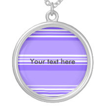 Modern purple and white stripes necklace