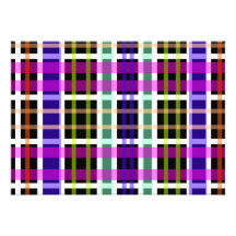 Modern purple black and pink plaid announcements