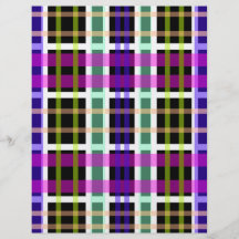 Modern purple black and pink plaid full color flyer